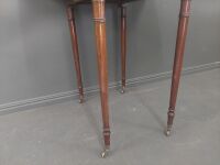 Antique Drop Leaf Lamp Table on Castors - 5