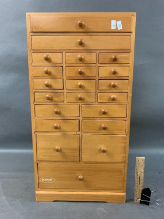 Timber Flight of 21 Drawers - Ideal for Collector or Sewing