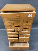 Timber Flight of 21 Drawers - Ideal for Collector or Sewing - 4