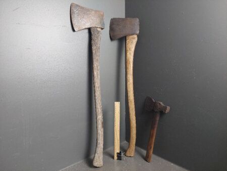 3 x Vintage Axes - 1 is a Plumb Head