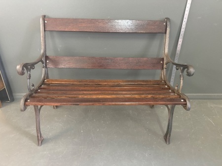 Cast Iron & Wooden Bench Seat