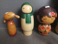 Mixed Collection of Japanese Kokeshi Dolls - 2