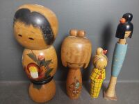 Mixed Collection of Japanese Kokeshi Dolls - 3