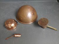 Copper Mixing Bowl - Copper Milk Pourer - Copper Sugar Bowl and Spoon  - 3