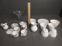 Mixed Collection - 1 x Antique White China Tea Set - 1 x Kids Tea Set - 1 x Margarita Glass