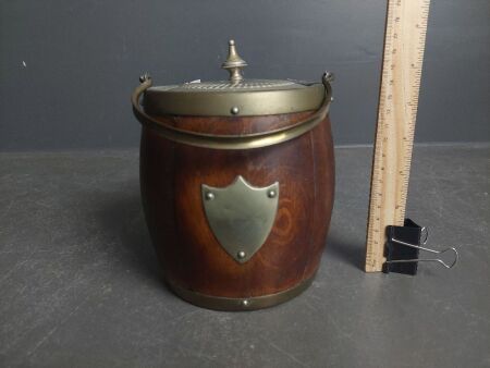 Vintage Brass and Oak Barrel (Biscuits/Ice/Tobacco)