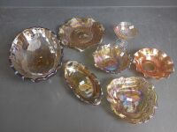 Assorted Marigold Carnival Glass Bowls - 2