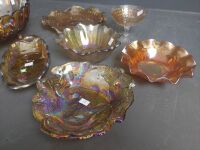 Assorted Marigold Carnival Glass Bowls - 4