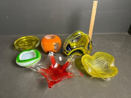 Assorted Mid Century Art Glass