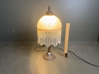 Victorian Style Cloudy White Glass Table Lamp