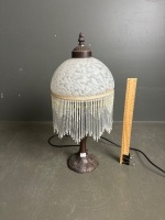 Victorian Style Cloudy White Glass Table Lamp - 3