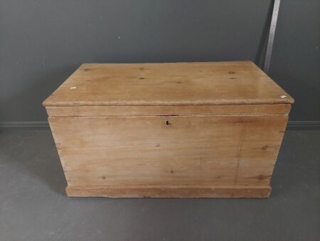 Large Wooden Chest with Small Internal Storage Compartment