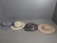 2 Felt Hats (Royal Stetson AU, Statesman AU), 1 Leather Hat (AU) and 1 Canvas Hat - 7