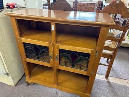 Mid Century Side Board with Stain Glass Doors