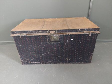 Metal Storage Chest with Brass Lock