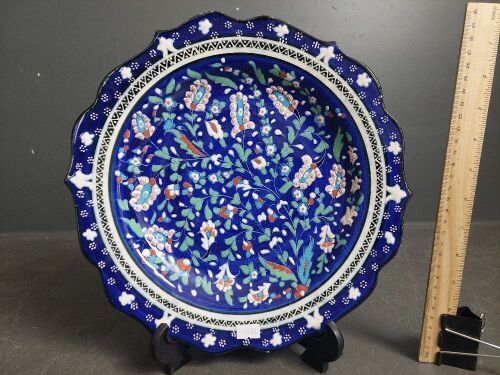 Hand Painted Ozelelizi Kutashya Wall Art Decorator Plate