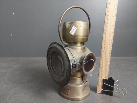 Antique Lucas No. 634 King Road Brass Automobile Kerosene Lantern