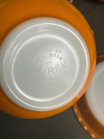 Stack of Orange Pyrex Bowls & Dishes - 3