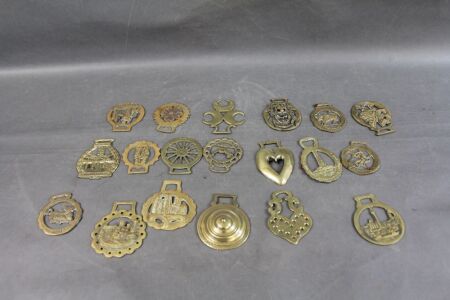 Collection of 18 Vintage English Horse Brasses