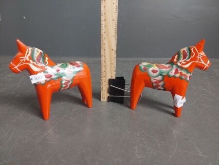 Vintage Nils Olsson Original Swedish Hand Painted Horses