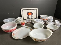 Large Retro Set of Pyrex Dishes & Arcopal Dining Set - 2