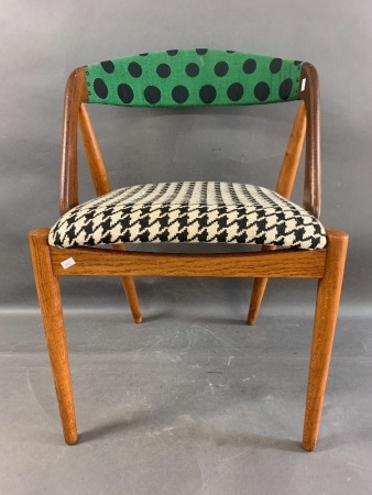 Re-Upholstered Mid Century Danish Teak Kai Kristensen Dining Chair Model 31