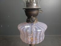 Stunning Lucisca Brass & Pink Glass with Decorative Shade - 2