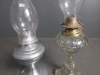 1 Light Metal Clear Glass Lantern with Ornate Clear Glass Lantern - 2