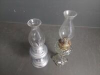 1 Light Metal Clear Glass Lantern with Ornate Clear Glass Lantern - 3