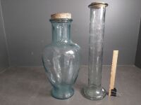 2 Large Glass Vases / Containers