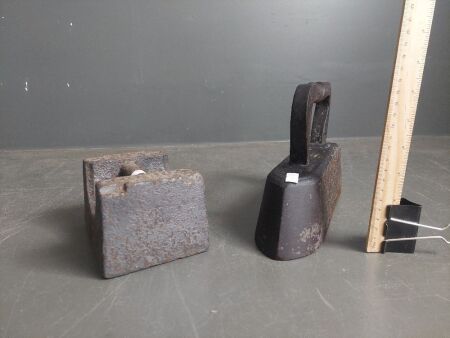 Heavy Cast Iron Weight & Heavy Cast Carbon Antique Iron