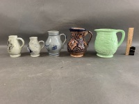 Collection of 5 Ceramic Jugs inc. German, Australian, Spanish - 3