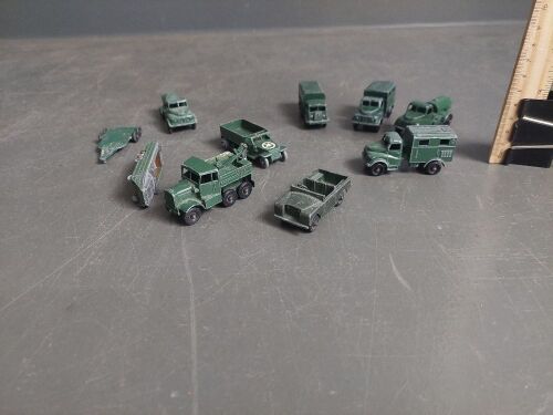 Lot of Lesney (Eng) Military Diecast Model Cars and Trucks