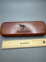 Australia Embossed Timber Pen Box w. Timber Pen - 2