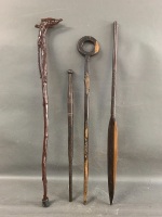 2 Vintage Walking Sticks, Pace Stick & Spear Head - 2