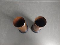 2 x Trench Art Bullet Canister Vases - 2