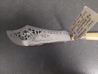 Antique Victorian Fish Slicer Hallmarked STG Silver Collar Sheffield 1906 - 2