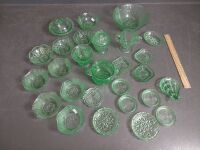 Large Lot of Green Depression Glass