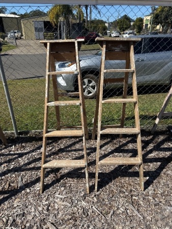 2 Wooden Step Ladders (for display)