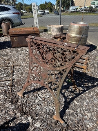 Pair of Cast Iron Table Ends