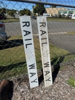 2x Aluminium Railway Signs - 2