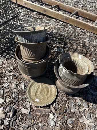 Assortment of Tin and Copper pots