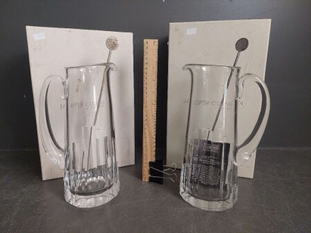 2x Boxed Jasper Conran by Stuart Crystal Cocktail Mixer Jugs