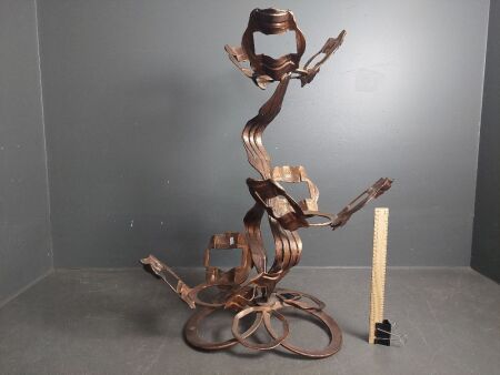 Bronze Look Metal Sculpture/Pot Plant Stand