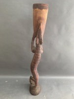 Vintage PNG Carved Croc Drum - No Skin - 2