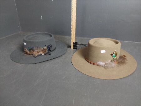 Akubra Felt Hat (56) and Mountcastle Felt Hat (59) - both Australian made