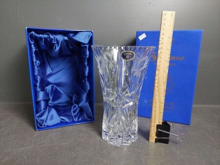 Bohemia (Czech) Sumner Crystal Vase - in original box