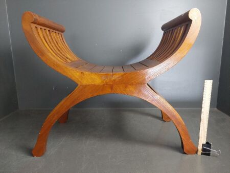 Wooden 1-Seater Curved Stool