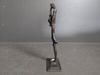 Lady with Violin Bronze Sculpture - 3