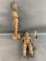 Pair of Vintage Carved PNG Fertility Figures - As Is - 4